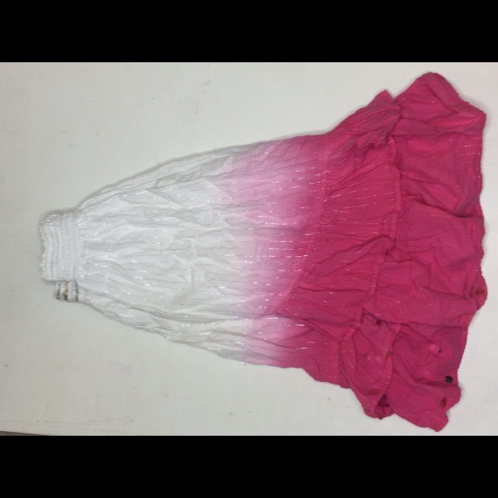 White to pink long to the ankle skirt